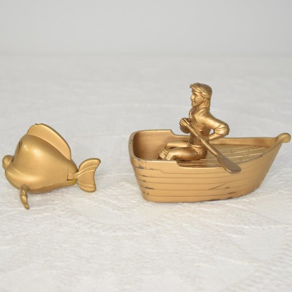 Vintage Disney Little Mermaid Gold McD's Happy Meal Toy Prince Eric Flounder Lot - Picture 5 of 13